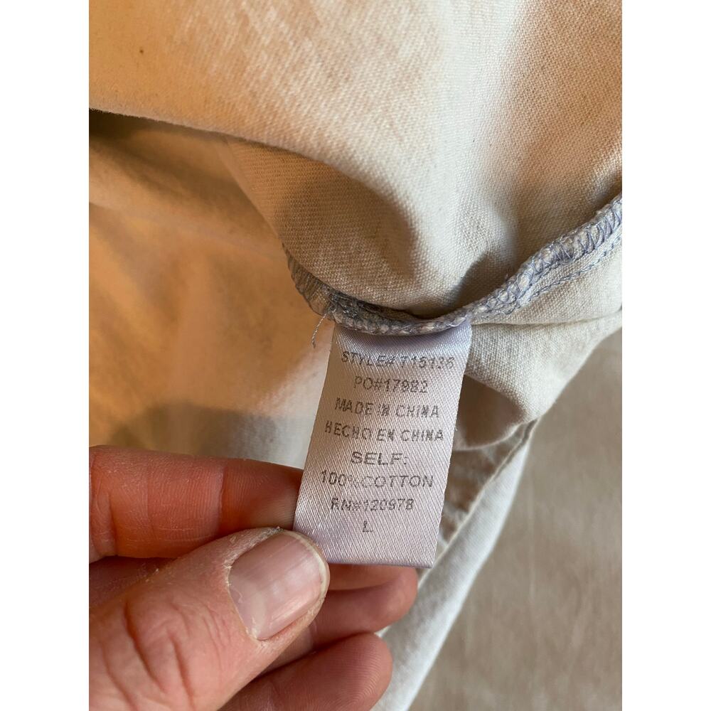 Entro Splatter Bleached Denim Button Down Top Wom… - image 4